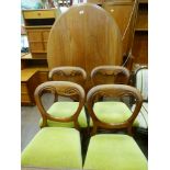 LOO TABLE AND 4 BALLOON BACK CHAIRS