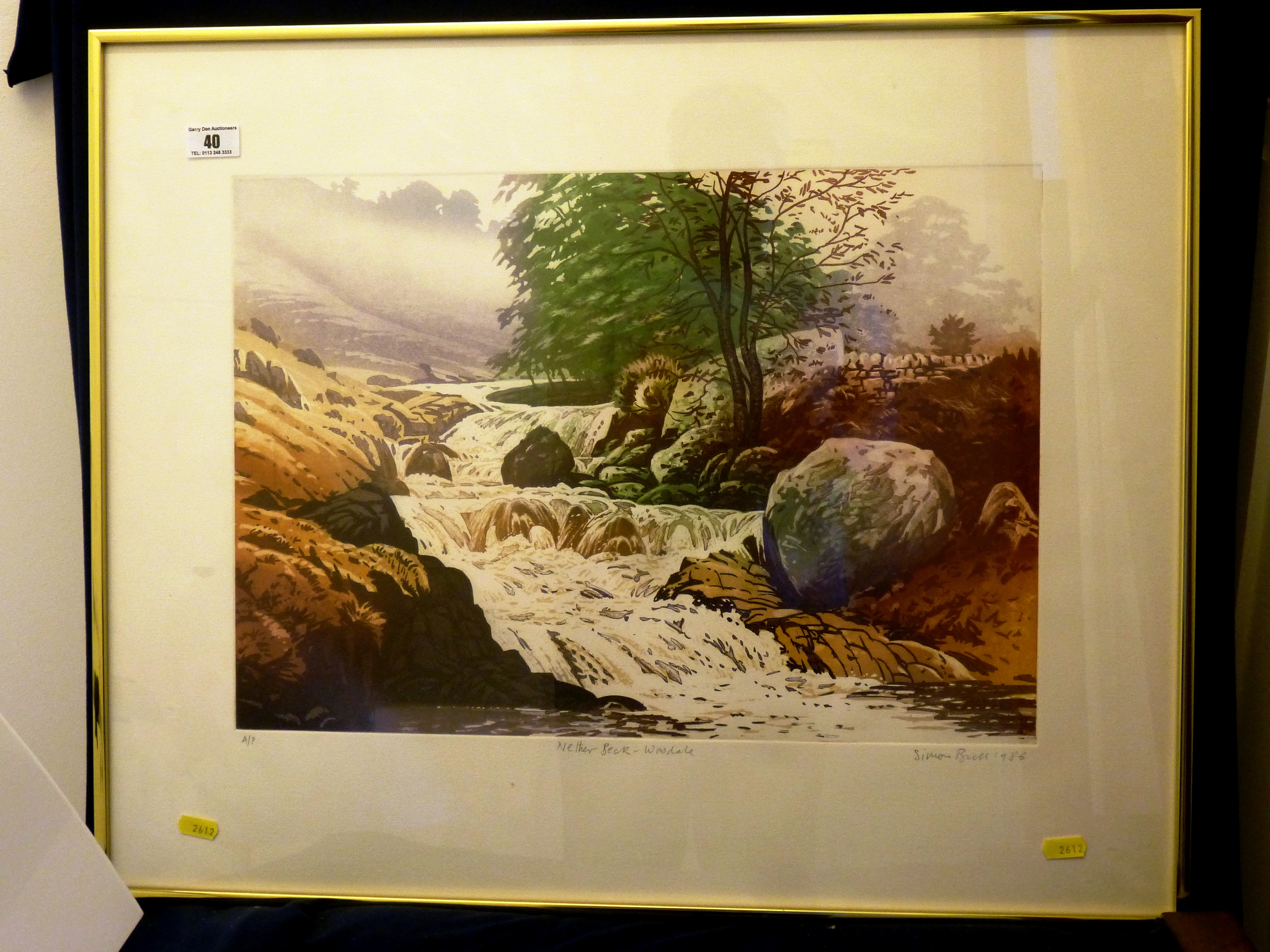 ARTIST PROOF PRINT OF NETHER BECK - WASDALE BY SIMON WASDALE APPROX 13.5" X 19.5"