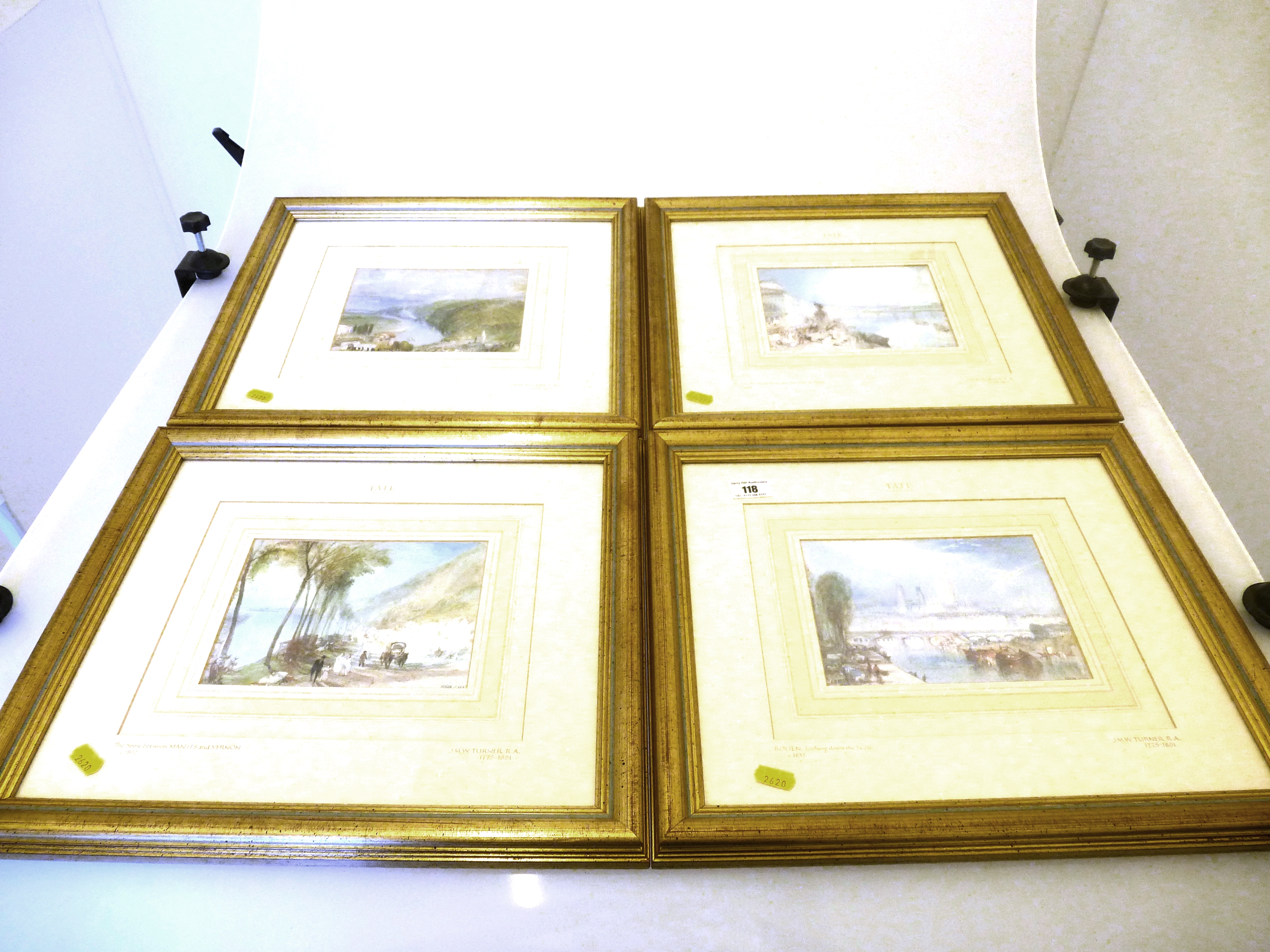 4 TATE GALLERY LIMITED EDITION J.M.W. TURNER 'WANDERINGS BY THE SEINE' PRINTS 908/5000 APPROX 5.