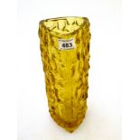 YELLOW GLASS VASE H: 23CM