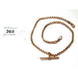 9K GOLD WATCH CHAIN AND T BAR LENGTH: 45CM W: 14.6G