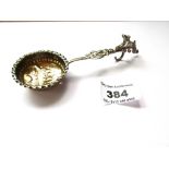 SILVER SUGAR SIFTER SPOON W: 0.7OZT