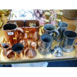 QUANTITY OF ASSORTED PEWTER WARE, BRASSWARE AND COPPERWARE