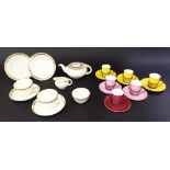 Burleigh Balmoral shape tea set for two; also a matched set of six Shelley/Aynsley coffee cups and