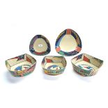 Dorothy Hafner for Rosenthal - three graduated Studio-line 'Flash' design squared serving bowls,