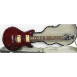 ˜1970s Westbury standard electric guitar, made in Japan; Finish: wine red, many heavy blemishes,