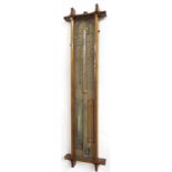 Admiral Fitzroy barometer, within an oak glazed case, 41" high overall