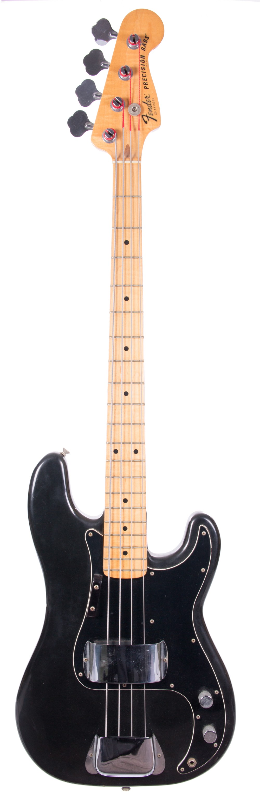 1978 Fender Precision Bass guitar, made in USA, ser. no. S8xxxx6; Finish: black, some minor