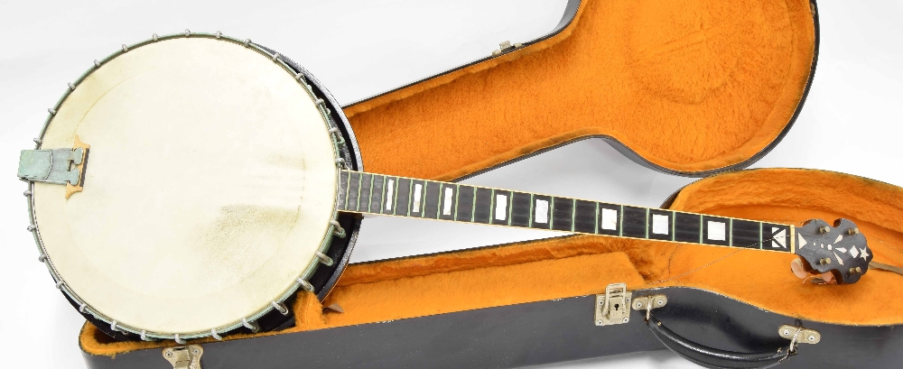 Clifford Essex plectrum banjo, with 12" skin and 26" scale, hard case