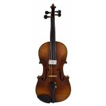 Three-quarter size violin circa 1910 labelled The School Violin, Rushworth & Dreaper, 13