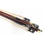 Three violoncello bows and a viola bow (4)