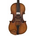 French JTL violin circa 1900 labelled Copie de Iofrechus Cappa in Saluzzo, Fecit Anno 1640, 14 1/