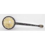 George. P. Matthew five string zither banjo, circa 1885, with 8.5" skin, soft case