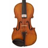 Violin labelled Charles Brugere, Luthier, 11, Faubourg Poissonniere, no. 232, Paris An. 1920, the