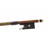 Nickel mounted violin bow by and stamped *H. Walter Zapf*, 55gm (without hair)