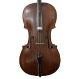 Interesting early violoncello labelled Alexander Gaglianus, Me Fecit Neapoli 1724, the two piece
