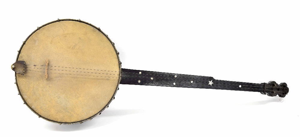 Old five string open back fretless banjo, with 12" skin and 27.5" scale
