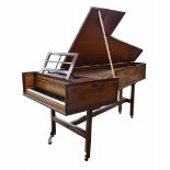 Grand piano by Robert Stodart & Co., London, 1789, the case sides veneered with mahogany, the lid