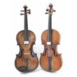 19th century double purfled violin labelled Giovan Paolo Maggini..., 14 5/16", 36.40cm, two nickel