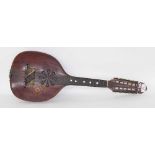 Interesting and unusual Italian mandolin in need of some restoration, indistinctly inscribed