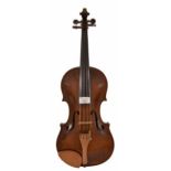 German violin labelled Carl Wilhelm Glaesel, Adorf in Voigtladen..., 14 3/16", 36cm