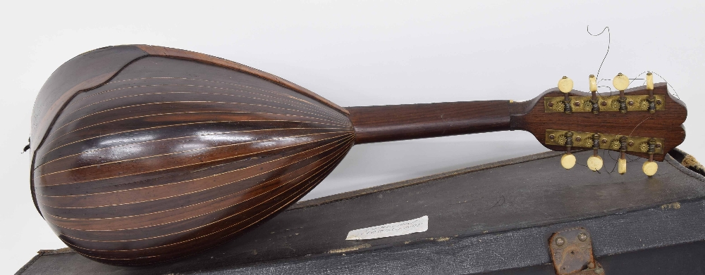 19th century Neapolitan bowl back mandolin labelled G. Puglisi Reale and Figli..., case (at fault) - Image 2 of 2