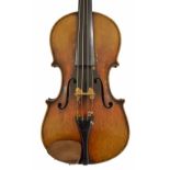 Late 19th century violin labelled Jean Bapt. Vuillaume..., also bearing a William Hart repair