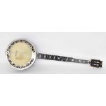 Late 19th century Arthur J. Wilmshurst Patent five string banjo, with 8" skin and 26" scale, soft