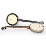 George.P. Matthews five string open back banjo, circa 1895, with 10.75" skin and 26.5" scale, soft