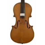 German Dresden School violin circa 1890, labelled Manufactured in Berlin..., 14 1/4", 36.20cm