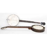 Barnes & Mullins five string banjo; together with a B & Master five string banjo (at fault) (2)