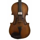 French violin labelled Louis Collenot, Luthier á Paris 1924, the one piece back of almost plainish