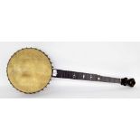 Herschel Fenton 'Electric' five string open back banjo, made in New York, with 11" skin, soft