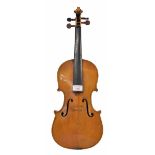 Violin circa 1920, 14 1/8", 35.90cm, two bows