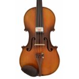 French JTL violin stamped Le Marquis Delair d'Oiseuaux, anno, 14 1/16", 35.70cm