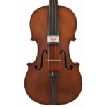 French violin labelled Thiery á Paris, 14 1/16", 35.70cm