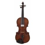 Early 20th century three-quarter size Stradivari copy violin, 13 7/16", 34.10cm