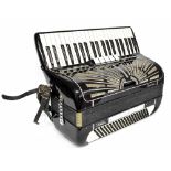 Italia Soprani piano accordion, black finish, case