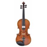 French three-quarter size Stradivari copy violin, 13 3/8", 34cm