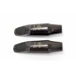 Two Selmer Paris S80 tenor saxophone mouthpieces, E and F