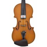 Good English violin by and labelled Lawrence Ashford, Cremona 1983, no. 7, the two piece back of