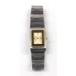 Omega Constellation Quartz rectangular cased stainless steel lady's bracelet watch, ref. 1375,