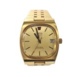 Omega Electronic f300Hz Geneve Chronometer gold plated gentleman's bracelet watch, ref. 198.0070.