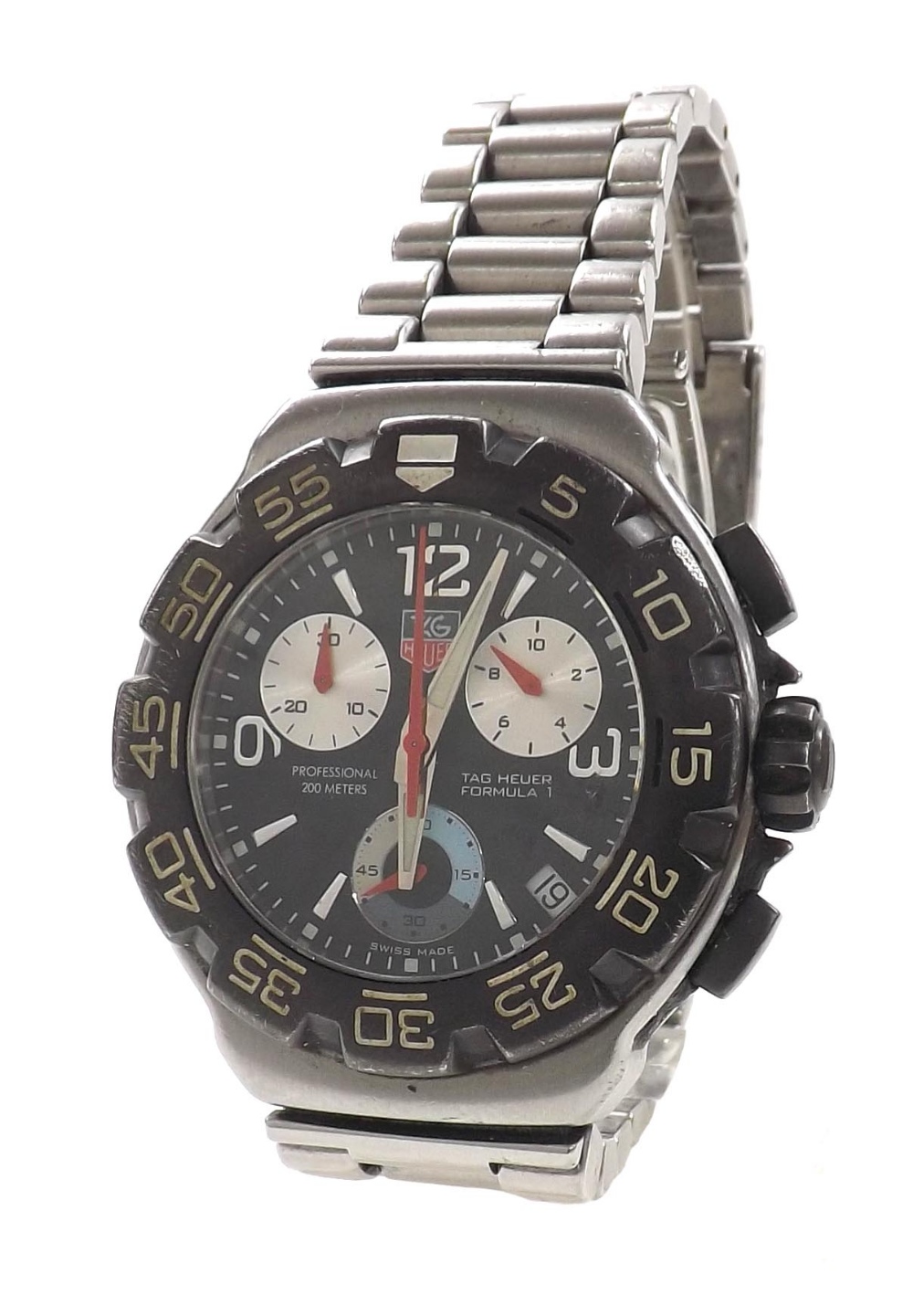 Tag Heuer Formula 1 Professional 200m chronograph stainless steel gentleman's bracelet watch, ref.