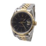 Rolex Oyster Perpetual Datejust gold and stainless steel gentleman's bracelet watch, ref. 16233,