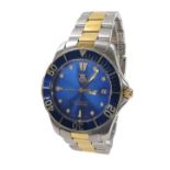 Tag Heuer Aquaracer Professional 300m two-tone gentleman's bracelet watch, ref. WAB1120, no. GJ5491,