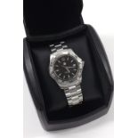 Tag Heuer Aquaracer 300m stainless steel gentleman's bracelet watch, ref. WAF1110, black dial,