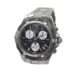 Tag Heuer Aquaracer 300m chronograph stainless steel gentleman's bracelet watch, ref. CAF1110, black