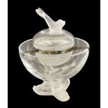 Lalique 'Igor' caviar glass bowl, engraved 'Lalique France', 7.5" diameter, 10" high