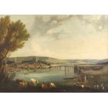 Attributed to John James Chalon RA. (1778-1854) - 'Rochester', view of the town and castle, with